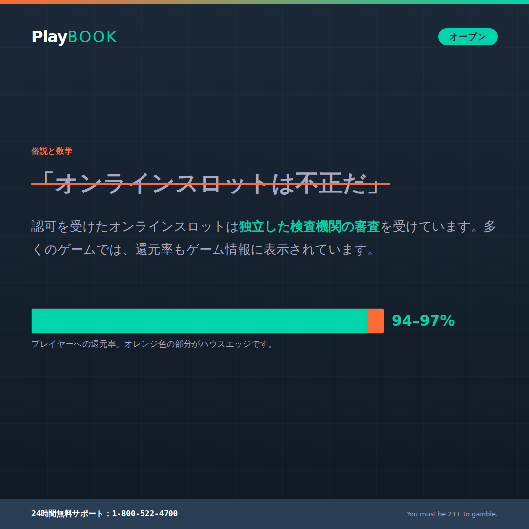 Playbookの神話カード:「オンラインのゲームは不正操作されている?」に自信を持って平易に答える
